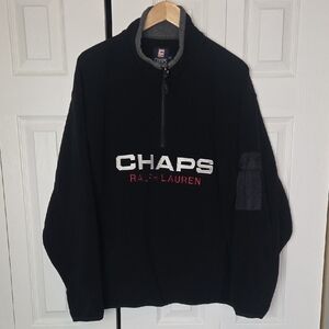 Chaps Black and Gray Zip-Up Sweater for Men
